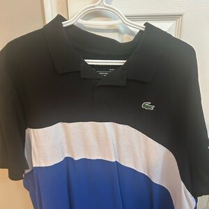 Lacoste Men's Polo Shirt in Black, White, and Blue